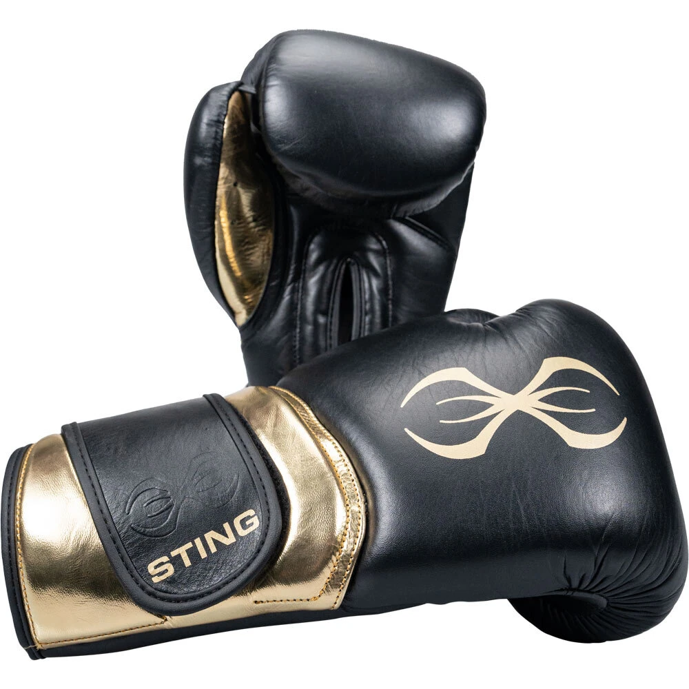 Sting Viper X Black/Gold Velcro Boxing Gloves 4 Sting Viper X Black/Gold Velcro Boxing Gloves - Image 2
