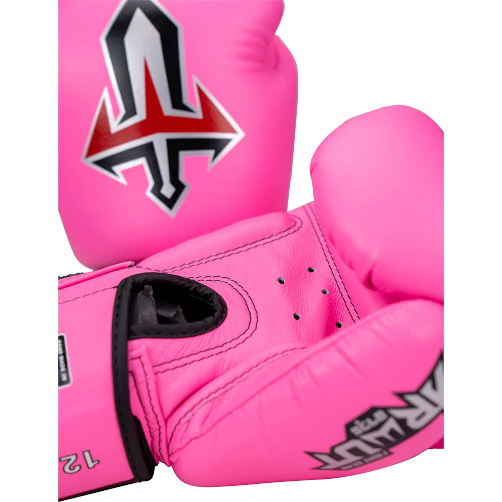 Arwut Fight Gear Pink Velcro Muay Thai Gloves 5 Arwut Fight Gear Pink Velcro Muay Thai Gloves - Image 3