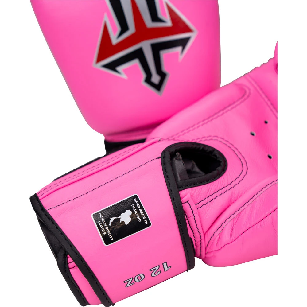 Arwut Fight Gear Pink Velcro Muay Thai Gloves 6 Arwut Fight Gear Pink Velcro Muay Thai Gloves - Image 4
