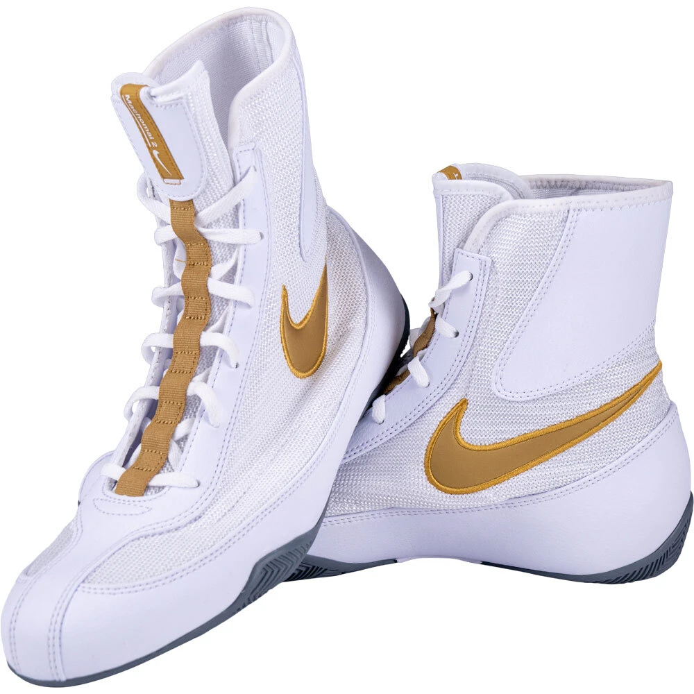 Nike Machomai 2 White/Gold Boxing Shoes 3 Nike Machomai 2 White/Gold Boxing Shoes
