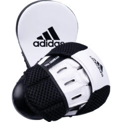 Adidas Hybrid 150 White/Black Focus Mitts 9 Adidas Hybrid 150 White/Black Focus Mitts -Boxing Gear Shop ADIH150FM WB 2