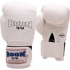 Boon White Velcro Muay Thai Gloves -Boxing Gear Shop BGV10W c