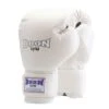 Boon White Kids PU Velcro Muay Thai Gloves 1 Boon White Kids PU Velcro Muay Thai Gloves -Boxing Gear Shop BGVCW