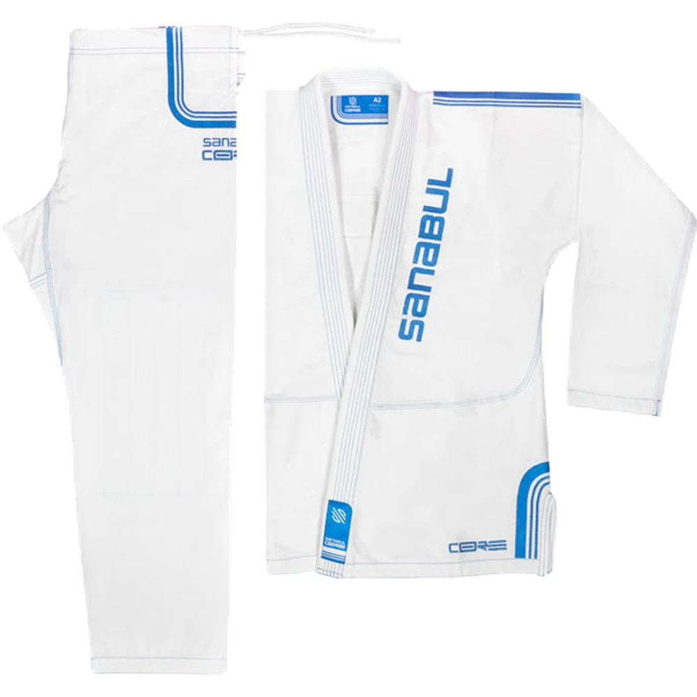 Sanabul Core White/Blue Jiu Jitsu Gi 4 Sanabul Core White/Blue Jiu Jitsu Gi - Image 2