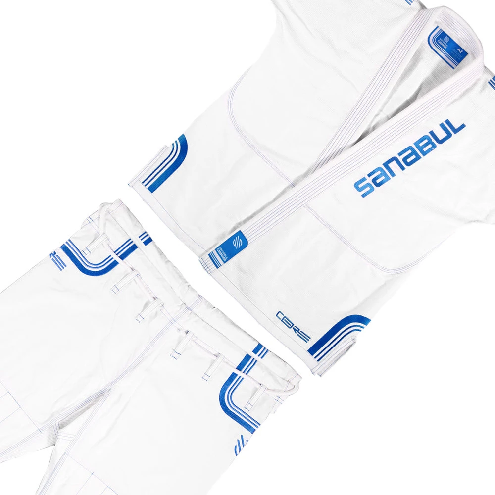 Sanabul Core White/Blue Jiu Jitsu Gi 5 Sanabul Core White/Blue Jiu Jitsu Gi - Image 3