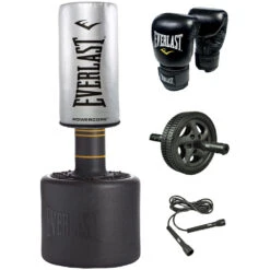 Everlast Powercore Silver Freestand Punch Bag &amp; Accessories