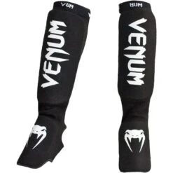 Venum Kontact Black Shin Guards
