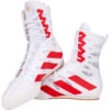 Adidas Box Hog 4 White/Red Boxing Shoes -Boxing Gear Shop HP9613 WHT c