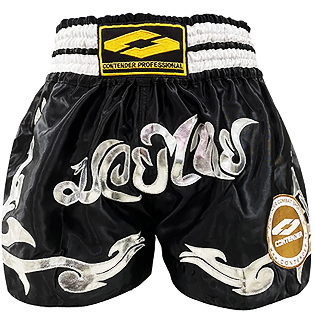 Contender K-8 Black/Silver Muay Thai Shorts 3 Contender K-8 Black/Silver Muay Thai Shorts