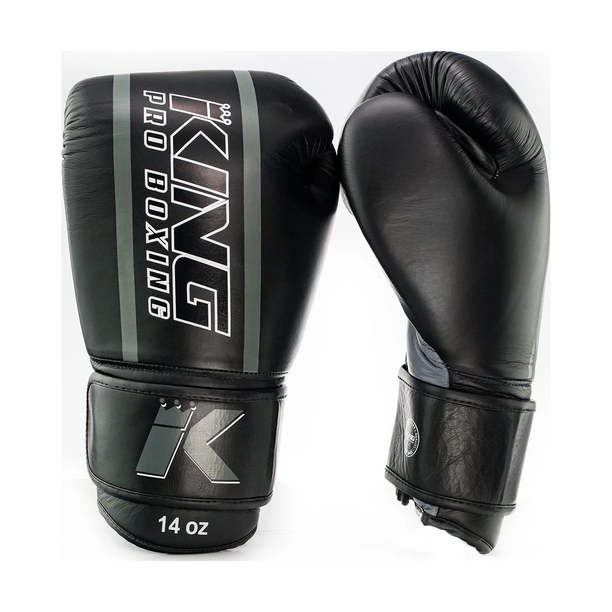 King Pro Elite 1 Black/Grey Leather Boxing Gloves 3 King Pro Elite 1 Black/Grey Leather Boxing Gloves
