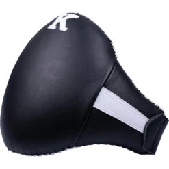 K Muaythai Equipment Classic Small White Belly Pad -Boxing Gear Shop KSBP BLK WHT 2