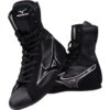 Mizuno Black/Silver Mid-Cut Boxing Boots -Boxing Gear Shop MIZ MIDBLKS c