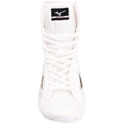 Mizuno White/Gold Mid-Cut Boxing Boots -Boxing Gear Shop MIZ MIDWHTG c 5