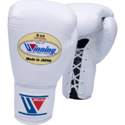 Winning Lace Up White Boxing Gloves - 8oz -Boxing Gear Shop MS 200WHT 6