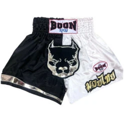 Boon Pitbull Black/White Muay Thai Shorts