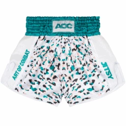 AOC By Jitsy White Ocelot Muay Thai Shorts