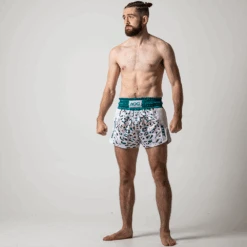 AOC By Jitsy White Ocelot Muay Thai Shorts -Boxing Gear Shop MTWO c 3