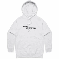Risk Equals Reward Ladies White Marle Hoodie