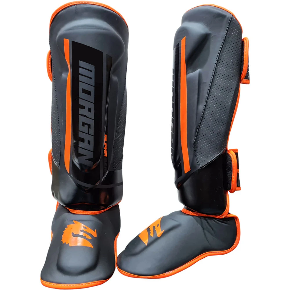 Morgan Sports Black/Orange Shin & Instep Protectors 4 Morgan Sports Black/Orange Shin & Instep Protectors - Image 2