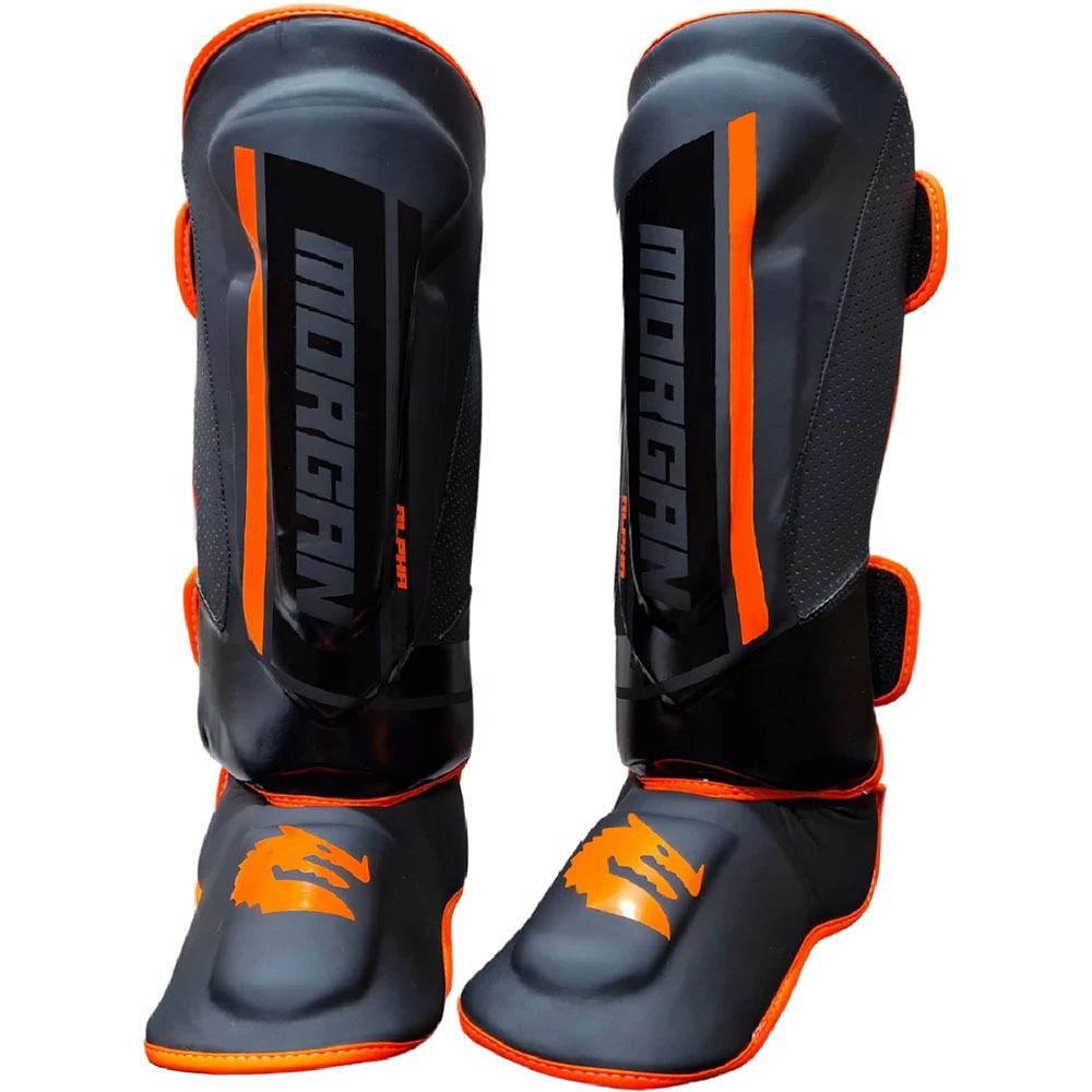 Morgan Sports Black/Orange Shin & Instep Protectors 3 Morgan Sports Black/Orange Shin & Instep Protectors