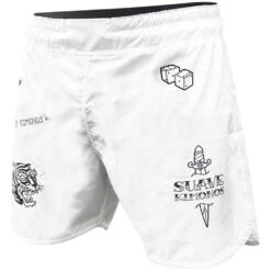 Suave Kimonos Two Tigers White No-Gi Shorts