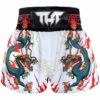 Tuff Chinese Dragon White/Blue Thai Boxing Shorts 1 Tuff Chinese Dragon White/Blue Thai Boxing Shorts -Boxing Gear Shop TUF MS622RED c