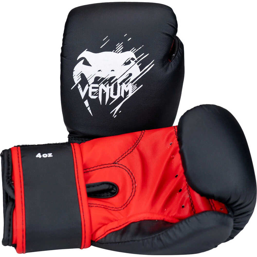 Venum Contender Black/Red Kids Boxing Gloves 4 Venum Contender Black/Red Kids Boxing Gloves - Image 2