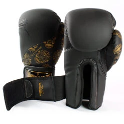 Punch Urban Black/Gold Skulls 12oz Womens Boxing Gloves -Boxing Gear Shop WBGGSMB12V30 3