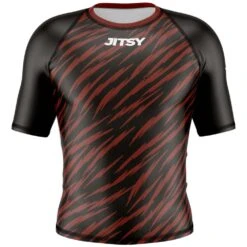 Jitsy Club Zaps Ranked Brown Short Sleeve Rash Guard